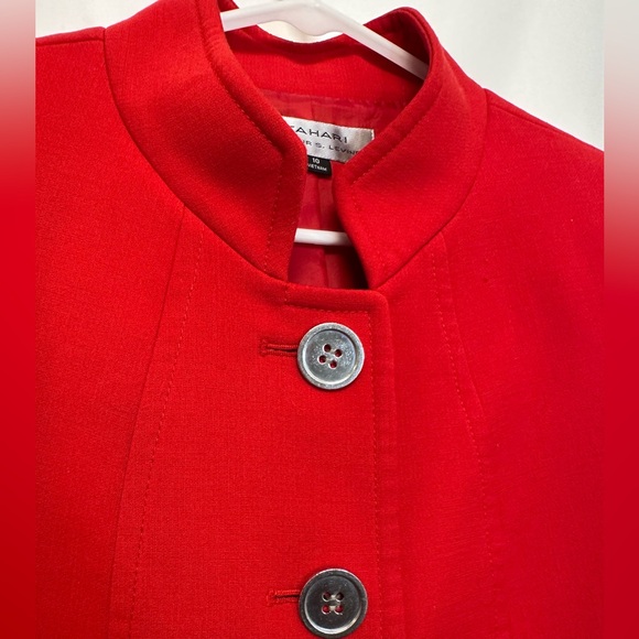 Tahari Arthur S. Levine Red Structured Blazer Jacket Size 10 - Picture 4 of 10